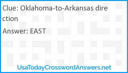 Oklahoma-to-Arkansas direction Answer