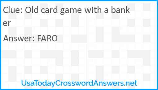 Old card game with a banker Answer