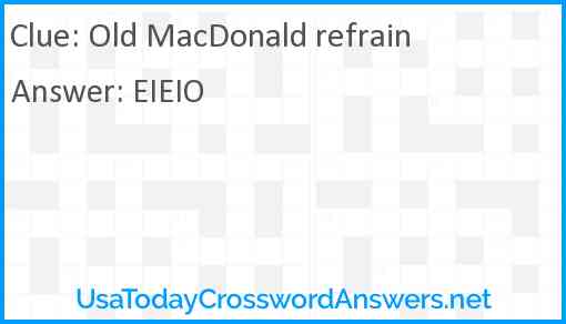 Old MacDonald refrain Answer