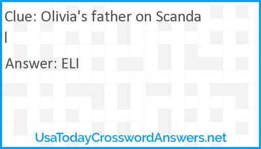 Olivia's father on Scandal Answer