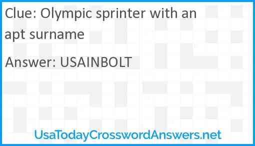 Olympic sprinter with an apt surname Answer