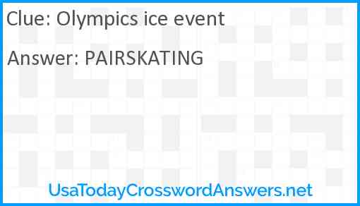 Olympics ice event Answer