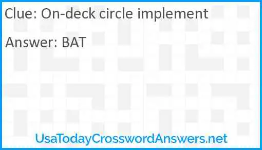 On-deck circle implement Answer