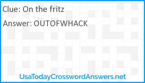 On the fritz Answer