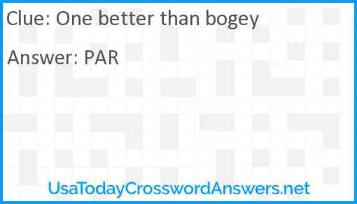 One better than bogey Answer