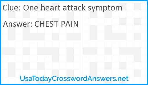 One heart attack symptom Answer