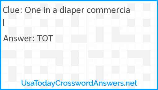 One in a diaper commercial Answer