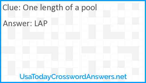 One length of a pool Answer