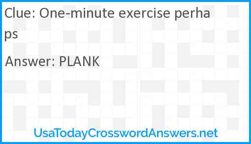 One-minute exercise perhaps Answer