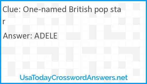 One-named British pop star Answer