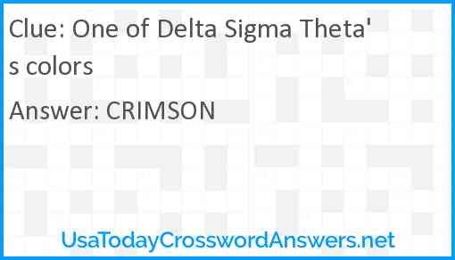 One of Delta Sigma Theta's colors Answer