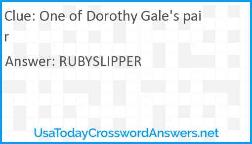 One of Dorothy Gale's pair Answer