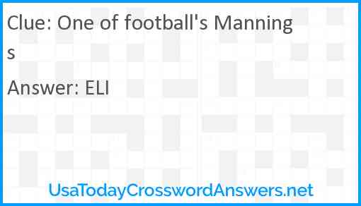 One of football's Mannings Answer