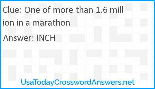One of more than 1.6 million in a marathon Answer