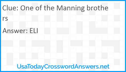 One of the Manning brothers Answer