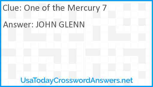 One of the Mercury 7 Answer