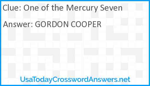 One of the Mercury Seven Answer