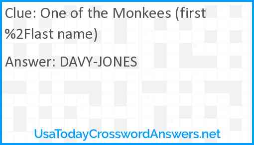 One of the Monkees (first%2Flast name) Answer
