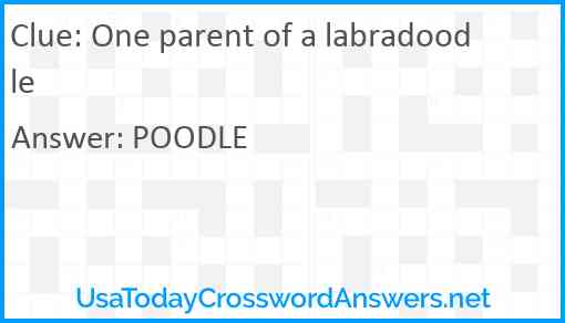 One parent of a labradoodle Answer