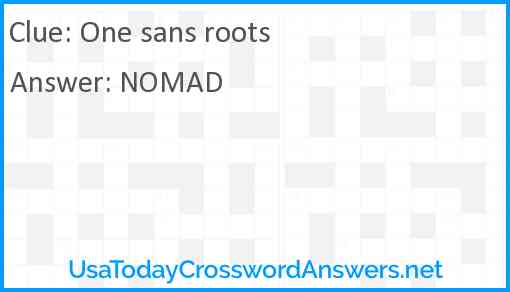 One sans roots Answer