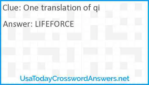 One translation of qi Answer