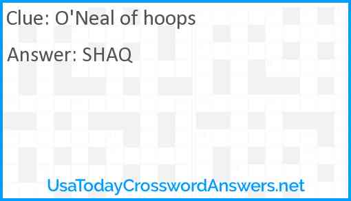 O'Neal of hoops Answer