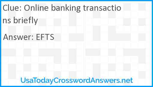Online banking transactions briefly Answer