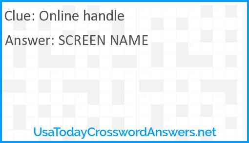 Online handle Answer