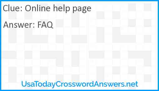 Online help page Answer