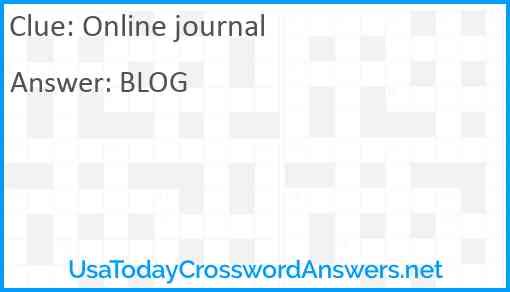 Online journal Answer