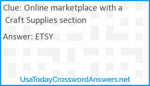 Online marketplace with a Craft Supplies section Answer