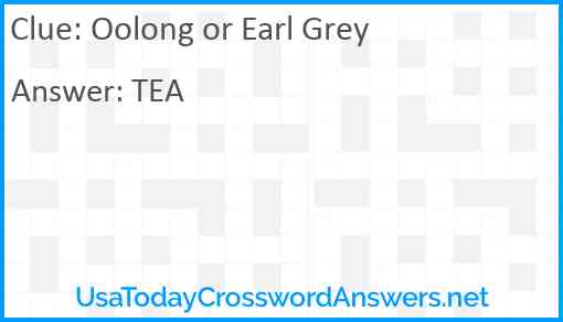 Oolong or Earl Grey Answer