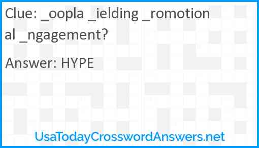 _oopla _ielding _romotional _ngagement? Answer