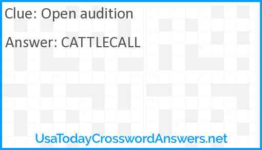 Open audition Answer