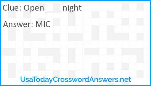 Open ___ night Answer