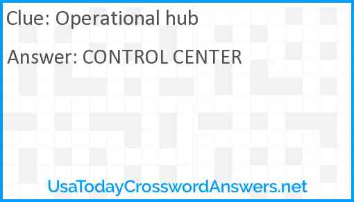 Operational hub Answer