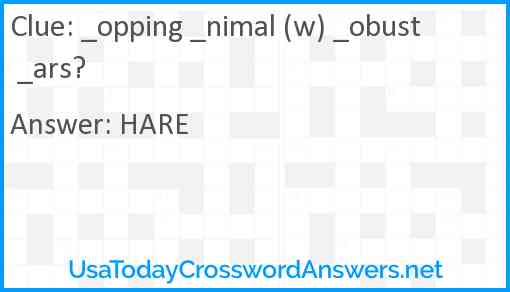 _opping _nimal (w) _obust _ars? Answer