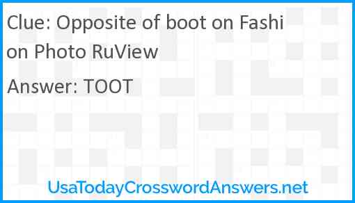 Opposite of boot on Fashion Photo RuView Answer