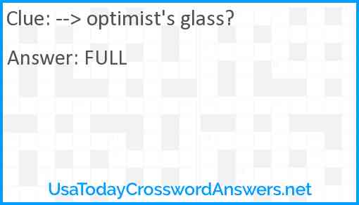 --> optimist's glass Answer