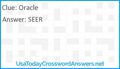 Oracle crossword clue UsaTodayCrosswordAnswers net