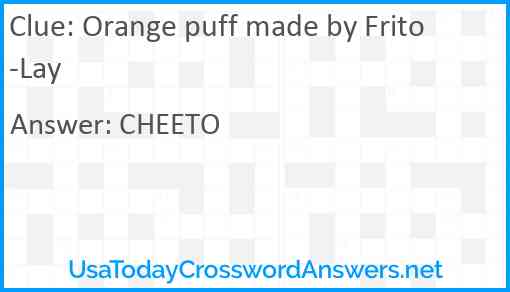 Orange puff made by Frito-Lay Answer