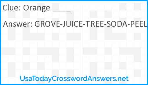 Orange ____ Answer