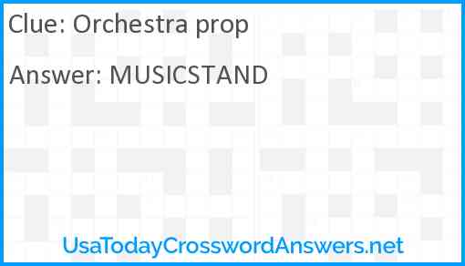 Orchestra prop Answer