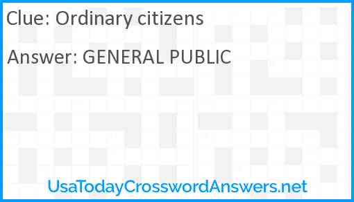 Ordinary citizens Answer