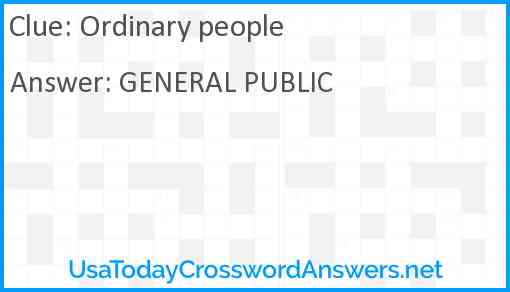 Ordinary people Answer