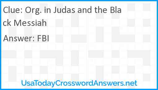 Org. in Judas and the Black Messiah Answer