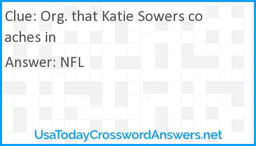 Org. that Katie Sowers coaches in Answer