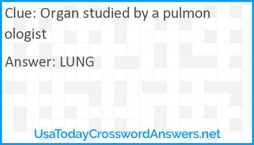 Organ studied by a pulmonologist Answer