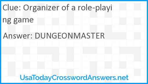 Organizer of a role-playing game Answer
