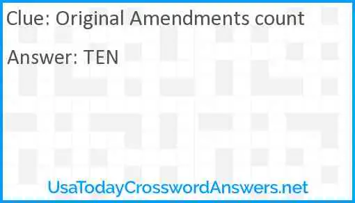 Original Amendments count Answer
